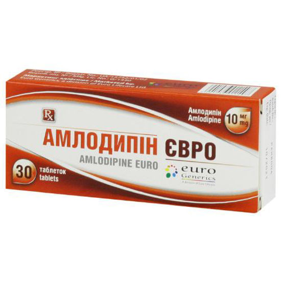 Амлодипин Евро таблетки 10 мг №30